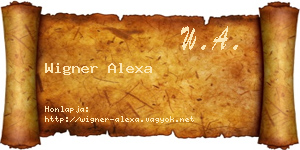 Wigner Alexa névjegykártya